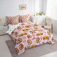 thumbnail image 3 of Homewish Girly Purple Cartoon Bedding Comforter Set 7pcs for Kids, Cute Capibara Lover King Bedding Sets, Kawaii Animal Lover Reversible Bed Sheets, Lightweight Room Decor, 3 of 7