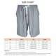 thumbnail image 3 of Pantalones cortos de verano para hombre con cintura elástica y cierre de cordón por encima de la rodilla, pantalones cortos casuales con bolsillos laterales, gris L, 3 of 3