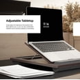 thumbnail image 3 of Incipio Portable Lap Desk Workstation with Cushion Base & Carry Handle, Built-in Mouse Pad, Tablet & Phone Holder Slots, Adjustable Laptop Stand for Bed, Couch & Office Use-Gray, 3 of 6