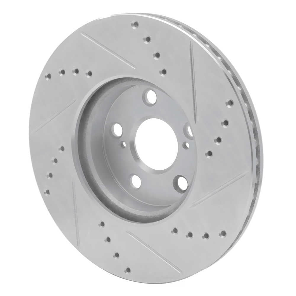 Dynamic Friction Company 631-76081L DFC Brake Rotor - Drilled And Slotted - Silver