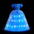 thumbnail image 3 of Disfraz de princesa de Disney para niña, traje de Cenicienta con luz LED, de lujo, para fiesta de carnaval, 2024, 3 of 5
