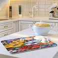 thumbnail image 6 of Dish Drying Mat Kitchen Counter Whimsical Flowers Dishes Drainer Pad Absorbent Microfiber Reversible 16"x18", 6 of 7