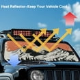 thumbnail image 5 of Uorisanigo Windshield Sunshade Compatible with Rubicon Sahara TJ JK JKU 2 Door & 4 Door, Mountain Sunset Car Windshield Sun Shade Front Window Sun Visor Block UV Rays and Heat, 5 of 7