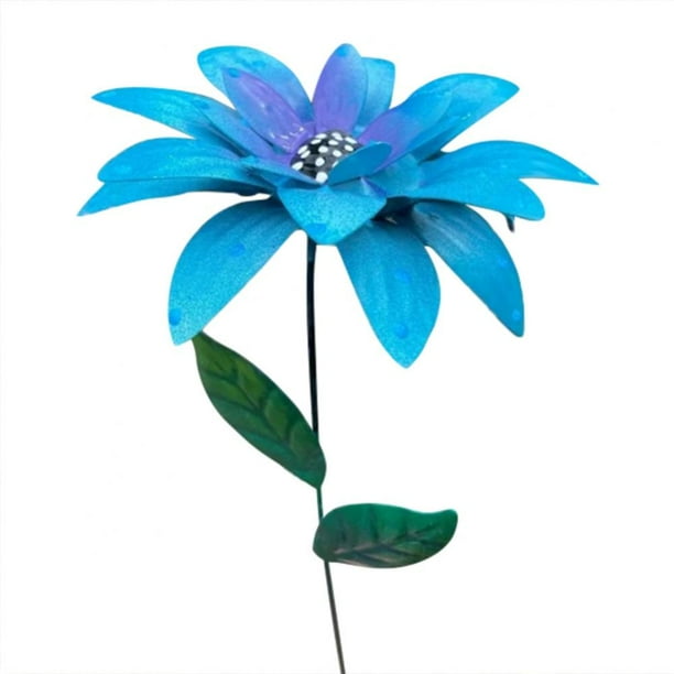 Metal Daylily Flower Garden Stakes, Metal Flowers Outdoor Decor Stake