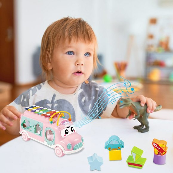 CNKOO Jouets d'Autobus Musical pour Tout-Petits Jouet Musical Occupé d'Apprentissage Cadeaux d'Anniversaire pour Garçon Fille de 18 Mois 2 3 Ans Jouets à Moins de 10 $