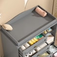 thumbnail image 3 of ChVans Changing Table Dresser, Baby Classic Nursery Dresser with 5 Drawers & Open Storage Shelves, Convertible Nursery Dresser Chest of Drawers, 3 of 9