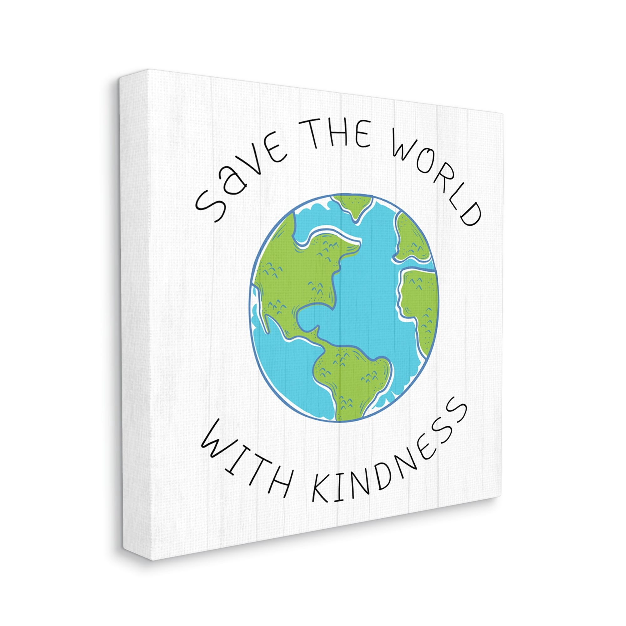 Stupell Industries Save The World With Kindness Planet Earth Symbol,24 x 24, Design by Daphne Polselli