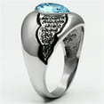 thumbnail image 4 of Luxe Jewelry Designs Women's High Polished Stainless Steel Ring with Sea Blue Crystals - Size 9, 4 of 4