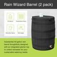 thumbnail image 2 of Good Ideas Rain Wizard 50 Gallon Plastic Rain Barrel Water Collector (2 Pack), 2 of 10