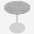 thumbnail image 4 of 27.6-inch white coffee table, mid-century modern style dining table, suitable for 2-4 people, featuring a round light gray veined marble tabletop, perfect for various settings., 4 of 6