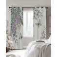 thumbnail image 3 of Spring Lavender Blackout Curtains 45 Inches Long, Garden Botanical Leaves Butterflies Thermal Insulated Black Out Curtains, Darkening Window Curtain Drapes for Bedroom Living Room 52"x45" 2 Panels, 3 of 9