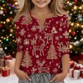 thumbnail image 2 of Blusas informales con cuello en V y mangas 3/4 para niños y niñas de 3 a 14 años, 2 of 6