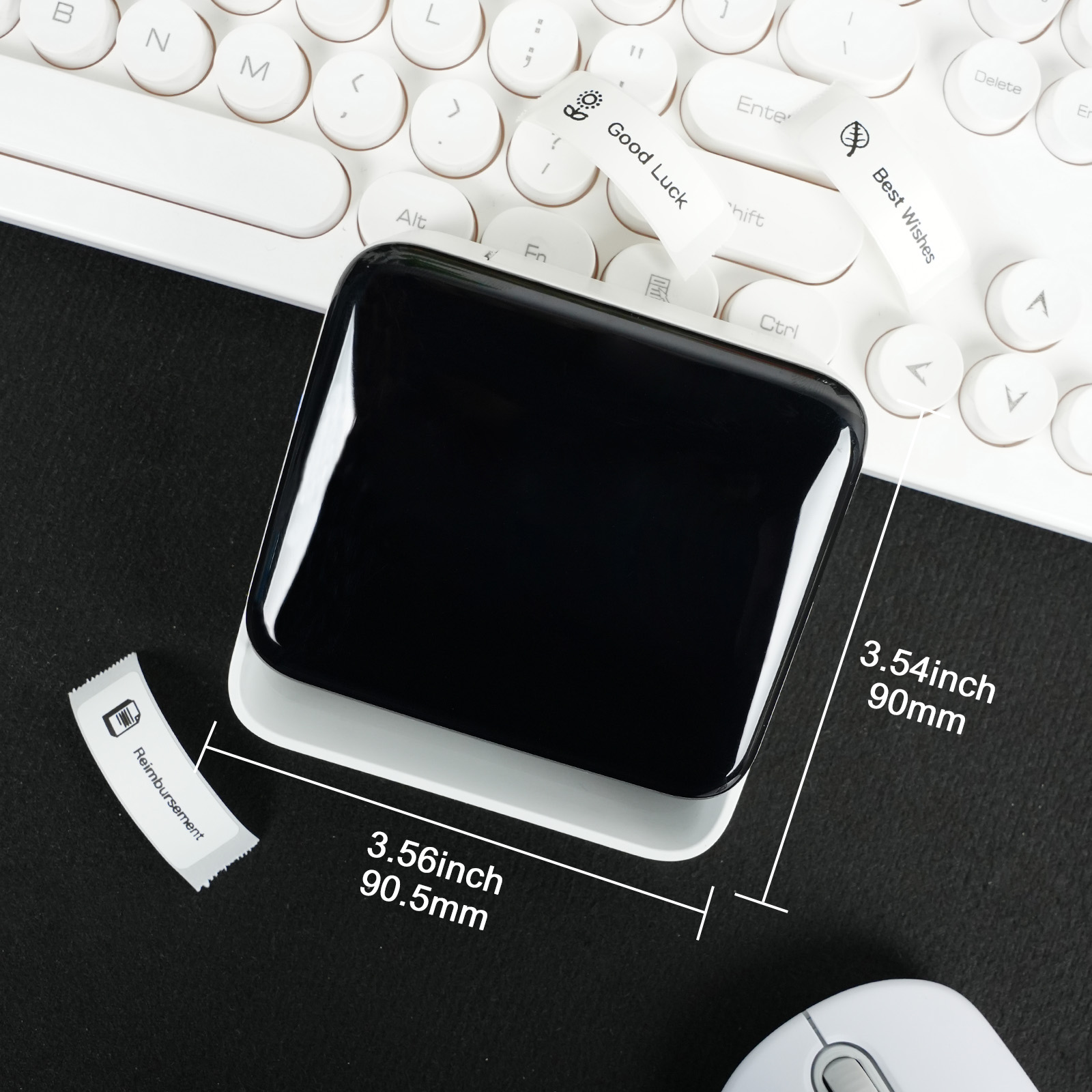 BAOKALER Bluetooth Label Maker Machine with Tape, Inkles Thermal Printer Without Ink and Toner Support for IOS, Android