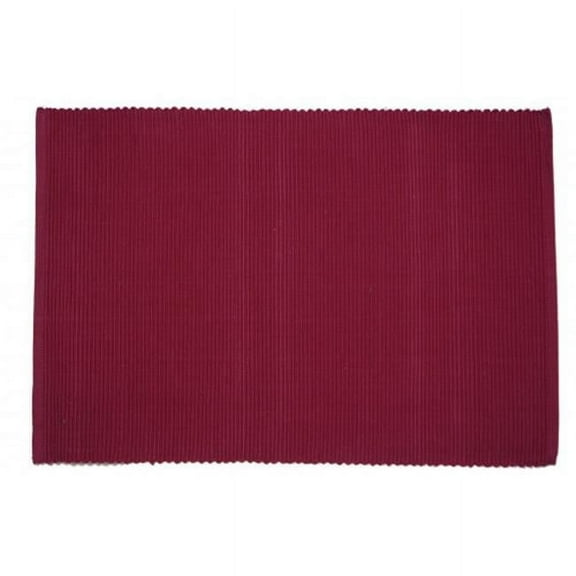 AG-01303S-4 19 in. Ribbed Placemats, Burgundy - Set of 4