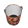 thumbnail image 3 of Cesto circular Becky Lynch, cesto para ropa plegable impermeable con asas, organizador ligero para guardar ropa de juguete para el hogar, dormitorio, sala de estar, baño, dormitorio pequeño, 3 of 8