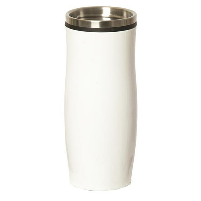 Debco WB9212 Landen 450 ml 13.5 oz with Push Button Lid - White Bottle