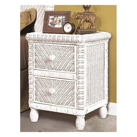 2-Drawers Nightstand in White
