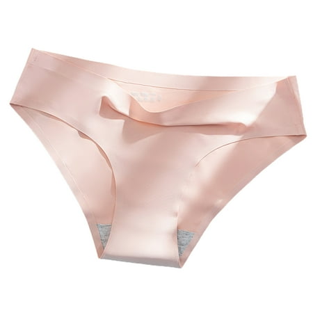 

PERZOE Panties Women Underpants Solid Color Mid Waist Seamless Soft Sweat Absorption Anti-septic Breathable Comfortable Women Briefs for Inner Wear