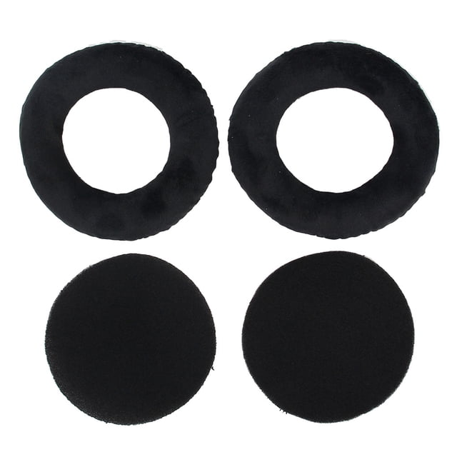Matsuzay Par de almohadillas para los oídos Cojín de esponja Montado en la cabeza Orejera con cancelación de ruido Reemplazo de terciopelo ergonómico Relojes inteligentes Negro