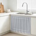 thumbnail image 4 of Gray Solid Color Small Cabinet Curtains 10"W x 11"L, Modern Dotted Borders Minimalist Sink Skirt Dust-Proof Short Curtain for Bathroom Vanity Storage Cubby Desk, Self Adhesive Privacy Drapes, 4 of 9