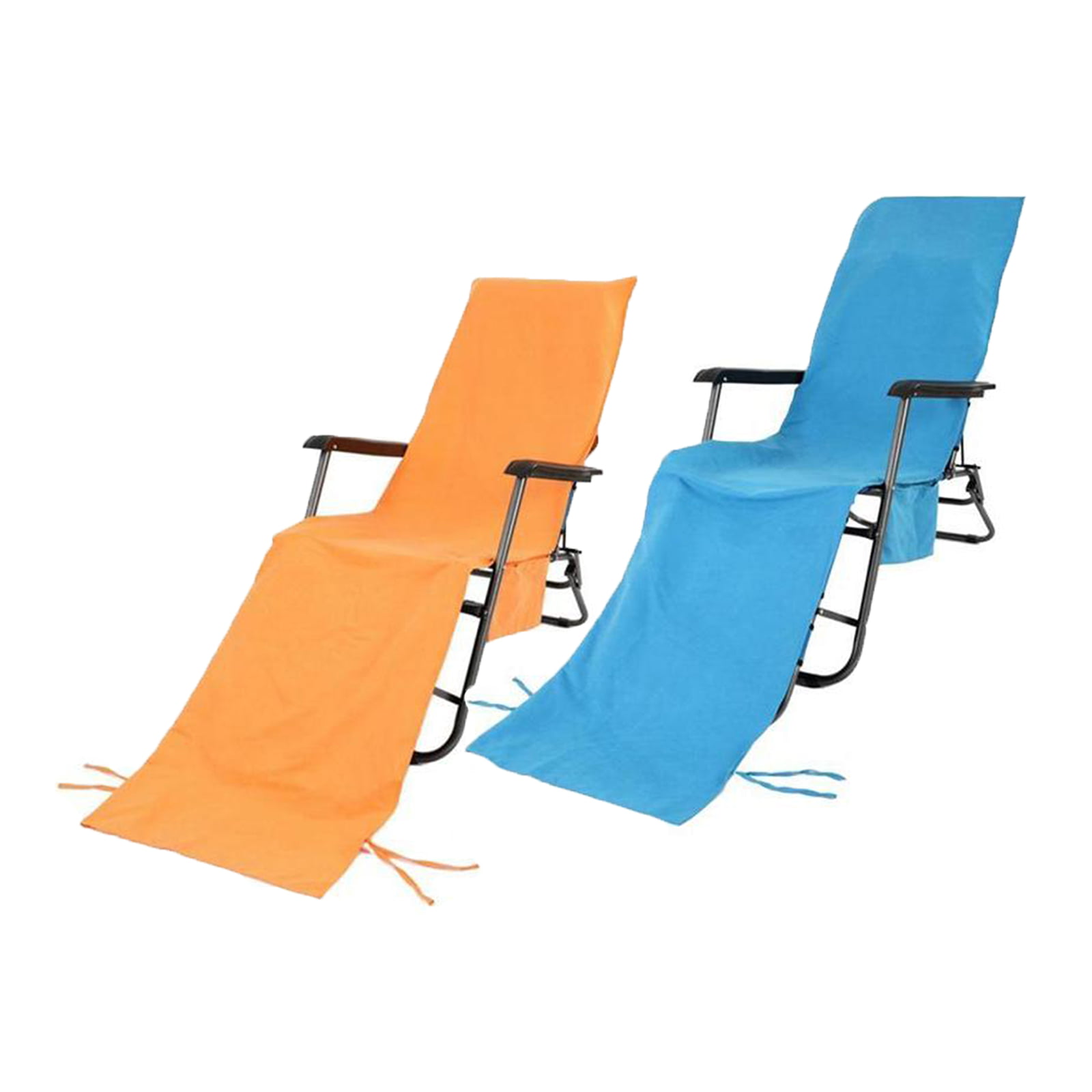 2pcs Lounge Chair Cover Microfiber Chaise Towels Terry for Beach Pool 