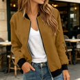 thumbnail image 2 of Wxolcjlv Women's Boxy Bomber Jackets Full Zip Color Blocking Outerwear Lightweight Regular Fit Tops, 2 of 4