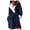 A-Navy205, variant on XIAOCHA Women's Sherpa Robe Hooded Belted Long Sleeve Night Gown