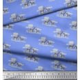 thumbnail image 3 of Soimoi Blue Cotton Duck Fabric Landscape & Reindeer Animal Fabric Prints By Yard 42 Inch Wide, 3 of 3