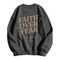 thumbnail image 6 of Women's Sweatshirts 2025 Faith Over Fear Sweatshirt Christian Sweatshirts Casual Pullover Tops Sweatshirt for Women, 6 of 8