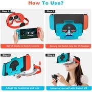 Newest VR Headset for Nintendo Switch & Switch OLED Model, 3D VR Glasses with Adjustable Lens for Virtual Reality Gaming Experience, Switch VR Labo Goggles Headset for Nintendo Switch(Red White)
