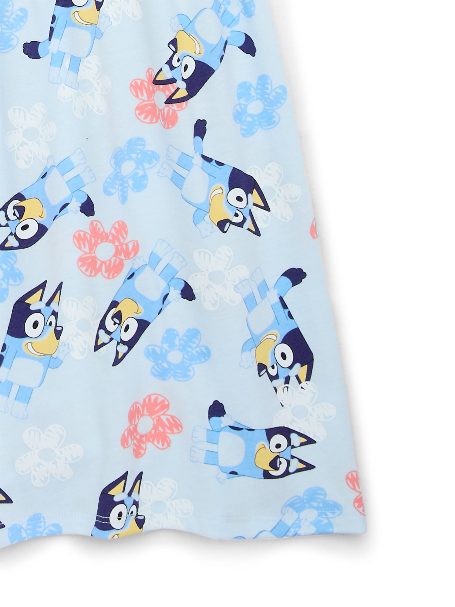 Bluey Girls Dress with Short Sleeves, Sizes XS-L