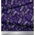 thumbnail image 3 of Soimoi Purple Heavy Canvas Fabric Curry & Leaves Decor Fabric Printed BTY 58 Inch Wide, 3 of 3