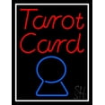 thumbnail image 1 of Red Tarot Card Blue Crystal With White Border LED Neon Sign 31" Tall x 24" Wide - inches Black Square Cut Acrylic Backing, with Dimmer - Bright and Premium built indoor LED Neon Sign for Storefront., 1 of 7