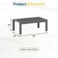 thumbnail image 2 of May in Color Outdoor Coffee Table Rectangle, Metal Patio Coffee Table for Balcony, Garden, Deck, Backyard, Grey, 2 of 4