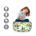 thumbnail image 2 of Parrot Storage Toy Bag Chair, Tropical Island Jungle with Flora and Fauna Birds Toucan with Green Leaves Flowers, Stuffed Animal Organizer Washable Bag, Small Size, Multicolor, by Ambesonne, 2 of 3