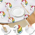 thumbnail image 4 of Rainbow Mane Unicorn Pattern Round Fitted Tablecloth with Elastic Edge,Dining Table Cover Waterproof,Outdoor Round Tablecloth for Camping,Dining,Indoor and Outdoor, 4 of 7