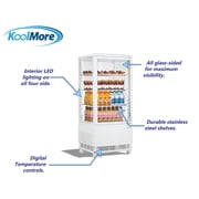 KoolMore 17 in. White Countertop Display Refrigerator – 3 Cu. ft.