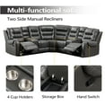 thumbnail image 5 of Hybition Manual Recliner Sectional Sofa Set PU Leather L-Shaped Couch Gray, 5 of 8