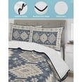 thumbnail image 4 of Blue Gray Southwest Twin Size Down Alternative Comforter, Lightweight Comforter Quilt Bedding Set with Pillow Shams Modern Geometric Ethnic All Seasons Bed Comforter Duvet Insert 68"x86", 4 of 7