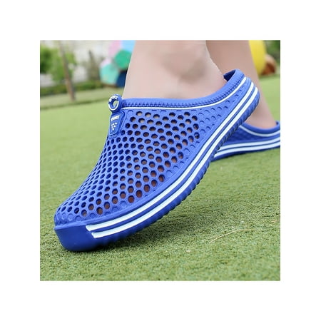 

Daeful Unisex Beach Slipper Summer Slippers Backless Clogs Sandals Walking Non-slip Lightweight Hollow Out Slides Blue 7(W)