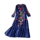 thumbnail image 4 of Vestido de verano para mujer, elegante, bordado floral, maxi, cómodo, informal, vestido de hadas 108cm de longitud, 4 of 9