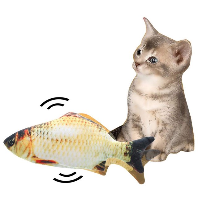 Divertidos juguetes eléctricos para mascotas Simulación 3D Pescado Carga USB Gato Jugando Juguete (A) Ndcxsfigh Nuevos Originales