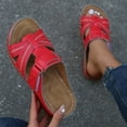 thumbnail image 3 of Womens Orthopedic Slippers Walking Slip on Sandals Comfortable Leather Wide Open Toe Platform Wedge Slides, 3 of 6