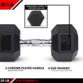 thumbnail image 4 of JFIT, 20lb Rubber Hex Dumbbell, Single, 4 of 7