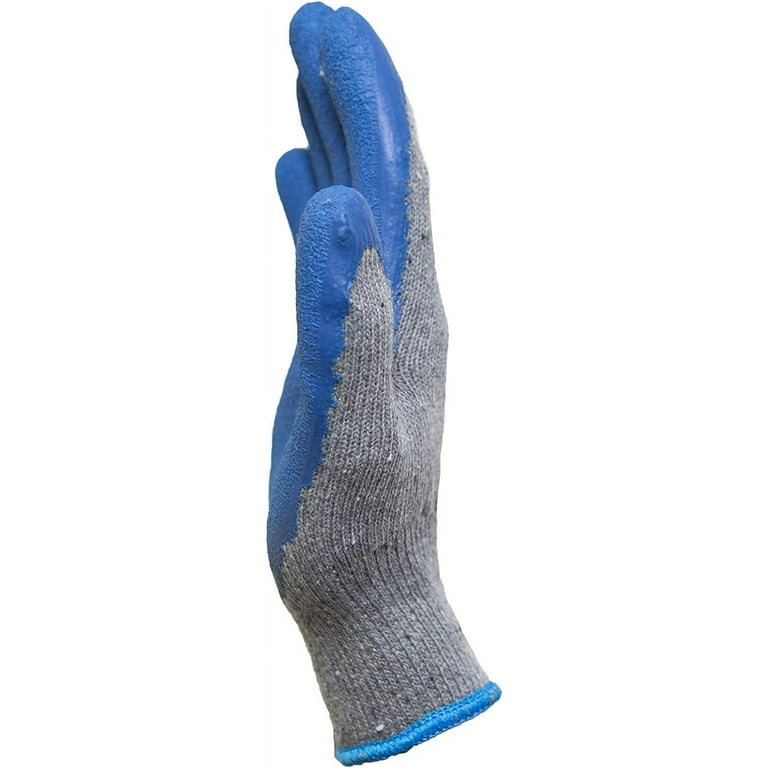 G & F Knit Work Gloves 3100S-DZ, Textured Rubber Latex