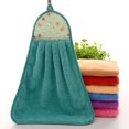 thumbnail image 1 of Hand Towel Coral Velvet Dishcloth Hanging Hand Towel; Washing Cloth Towel Bathroom Kitchen Accessory Pattern Random, Green, 1 of 9