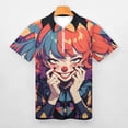thumbnail image 3 of Psychedelic Clown Joker Men Zipper T-shirt Summer Casual Short Sleeve T-shirt Top, 3 of 7