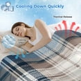 thumbnail image 3 of Blue Brown Plaid Cooling Blanket, Lightweight Breathable Summer Throw Blanket with Double Sided Cold Effect,Vintage Abstract Stripes Lattice Picnic Beach Blankets Bed Sheet for Hot Sleepers 30"x40", 3 of 8