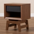 thumbnail image 4 of Baxton Studio Svante Table de Chevet Moderne 1-Tiroir en Bois Noyer Brun et Gris, 4 of 8