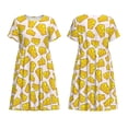thumbnail image 3 of Bixox Robe d'Été à Manches Courtes pour Femmes Robe Ample Longueur Genou avec Poches-Cheese, 3 of 7